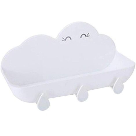 Étagère murale blanche en forme de nuage pour la cuisine, la salle de bain, le savon et les serviettes