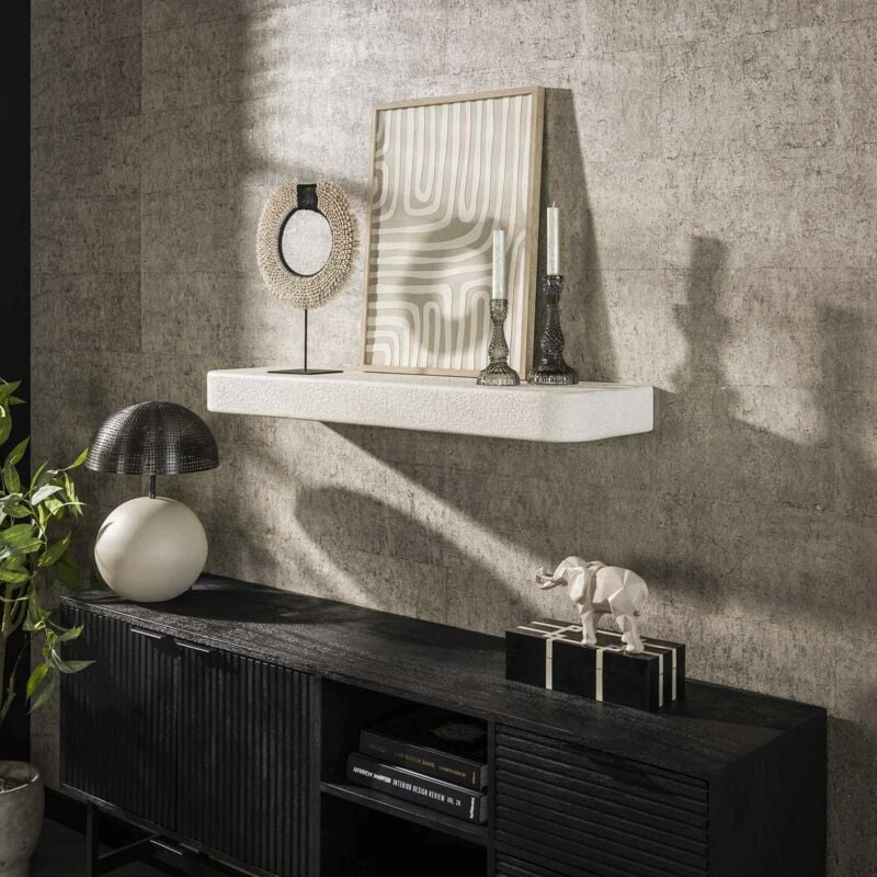 Pier Import - Etagère murale blanche en marbre composite 100 cm taj