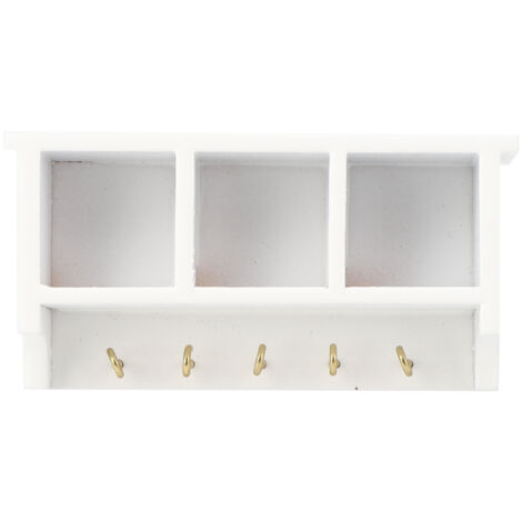 Étagère Murale Blanche Miniature 1:12 pour Maison de Poupée, Accessoire de Meuble Miniature Modèle Jouet