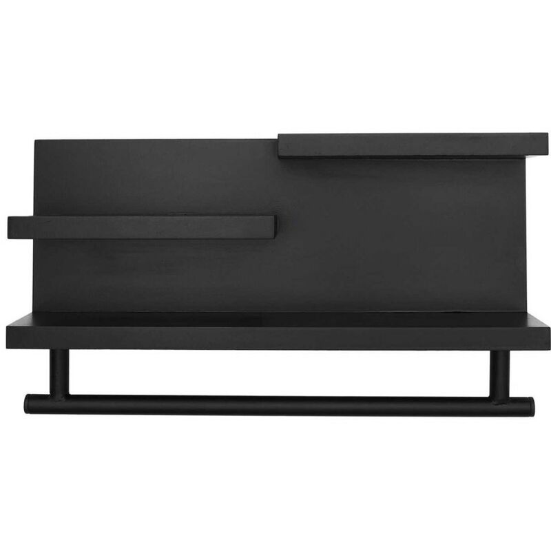 Etagère murale bois noir