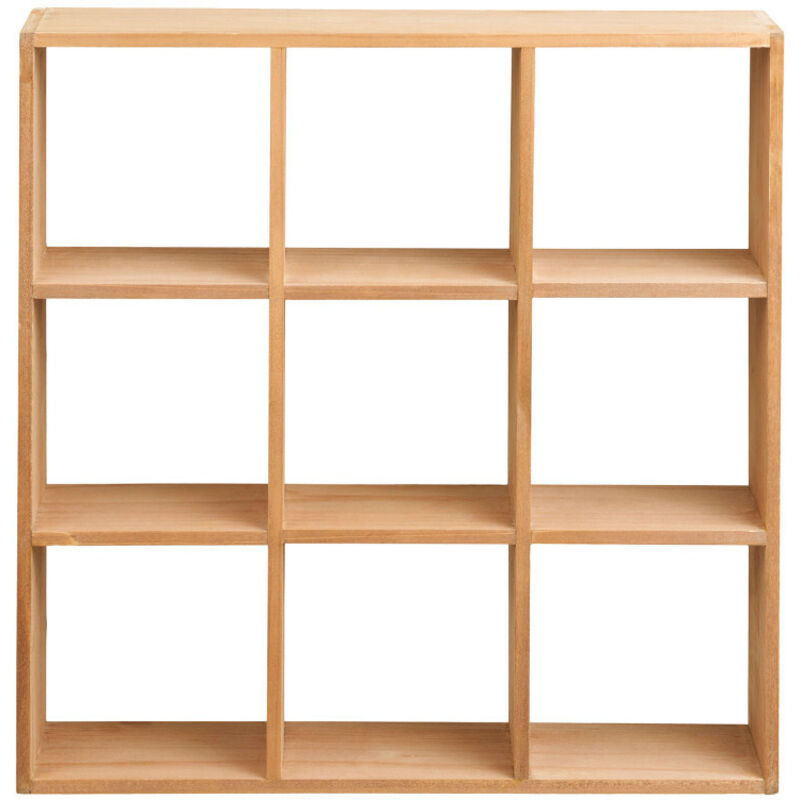 Étagère murale carrée en bois 46x46cm - Bois clair - Moss
