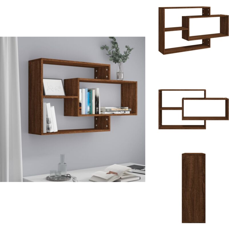 Vidaxl - tagère murale Chêne marron 104x20x58,5 cm Bois d'ingénierie - Étagère Murale - Étagère Suspendue - Meuble Mural - Rangement Mural