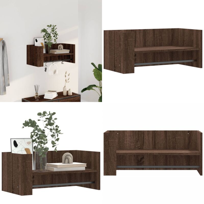 Tagère murale chêne marron 70,5x35x30,5 cm bois d'ingénierie - Étagère Murale - Étagère Suspendue - Rangement Mural - Meuble De Salle à Manger