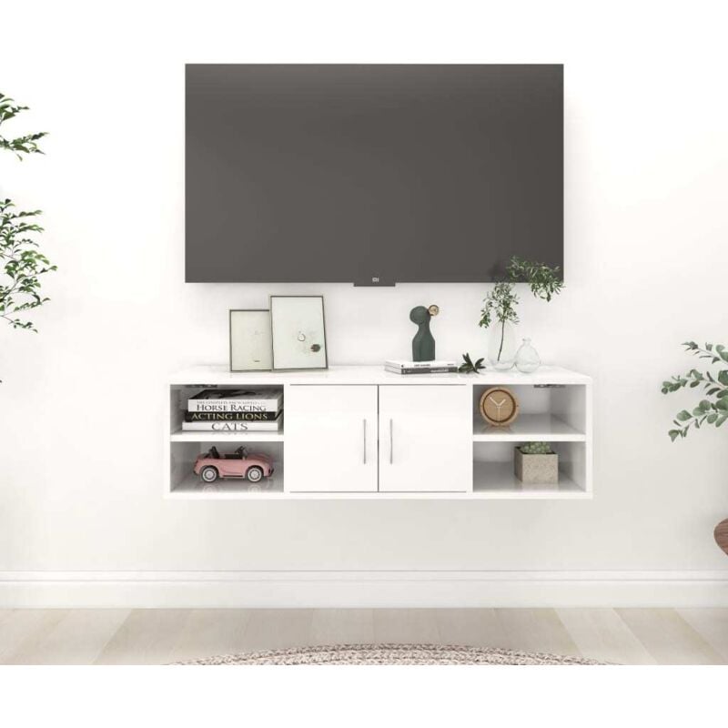Vidaxl - tagère murale Blanc brillant 102x30x29 cm Aggloméré