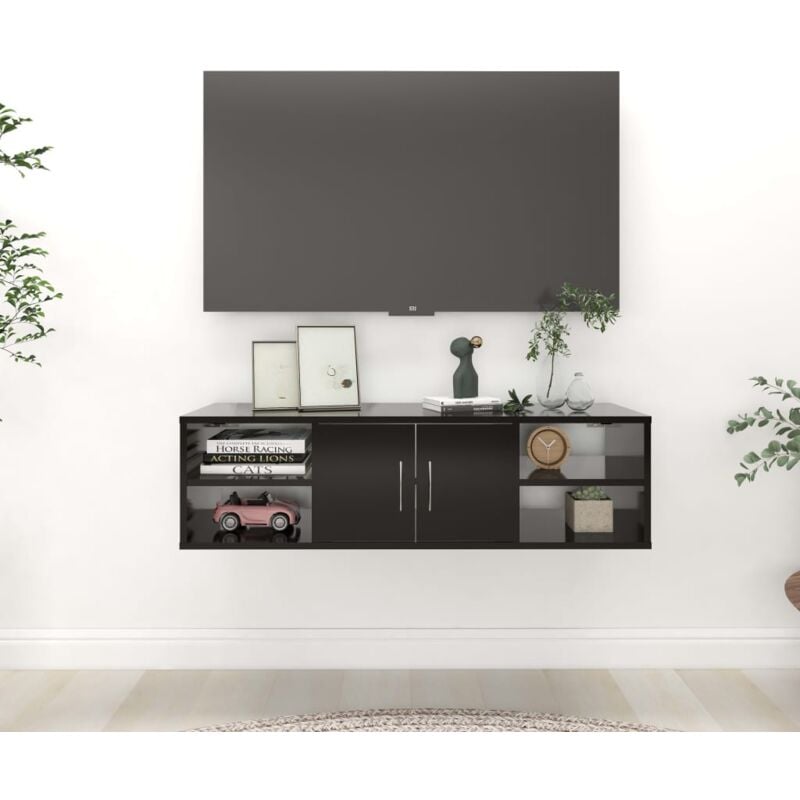 Vidaxl - tagère murale Noir 102x30x29 cm Bois d'ingénierie