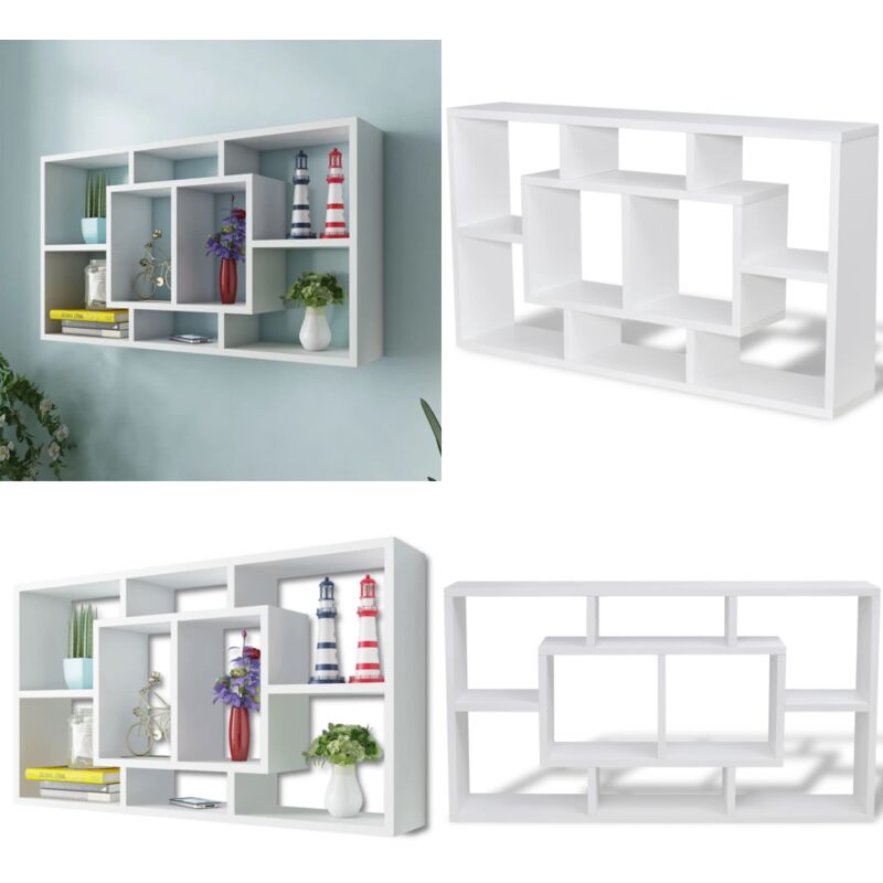 Vidaxl - tagère murale d'affichage 8 compartiments Blanc - Étagère Murale - Étagère Flottante - Rangement Mural - Bibliothèque Murale - Meuble