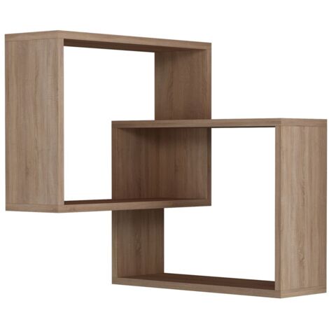 Etagère murale d'angle 2 cubes avec 2 étagères