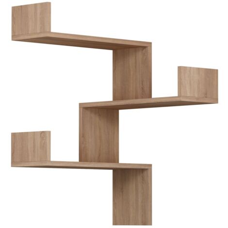 Etagère murale d'angle 3 niveaux design graphique