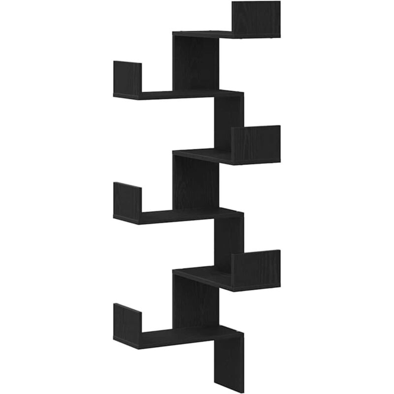 Vidaxl - tagère d'angle Chêne noir 45 x 45 x 147 cm Bois d'ingénierie