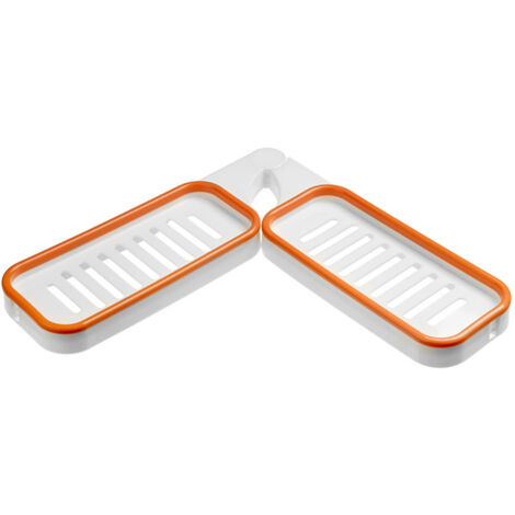 Étagère murale de coin de salle de bain portable pivotante et antidérapante pour rangement optimal sur lavabo - Blanc Orange en plastique