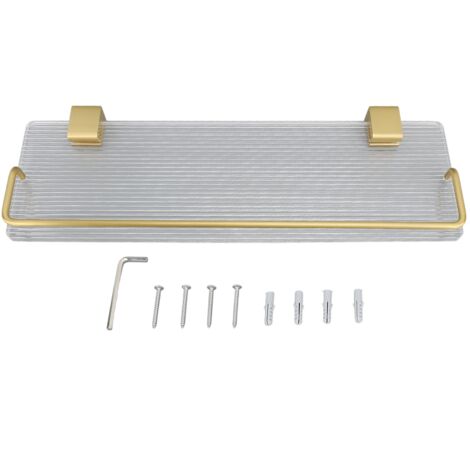 Étagère Murale de Salle de Bain Imperméable 40cm en Aluminium et Acrylique - Support Flottant Moderne pour Serviettes et Articles de Toilette
