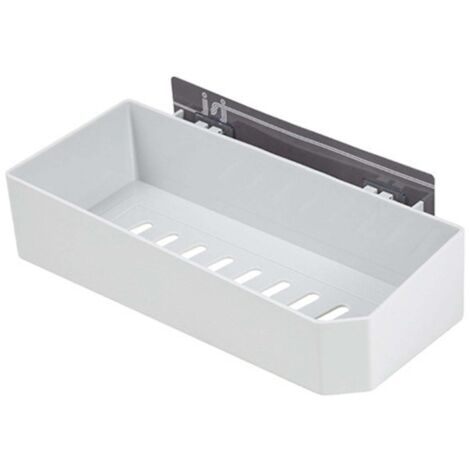 Étagère murale de salle de bain multifonctionnelle sans perçage, pratique et facile à ranger, pour la douche et la maison (blanche).