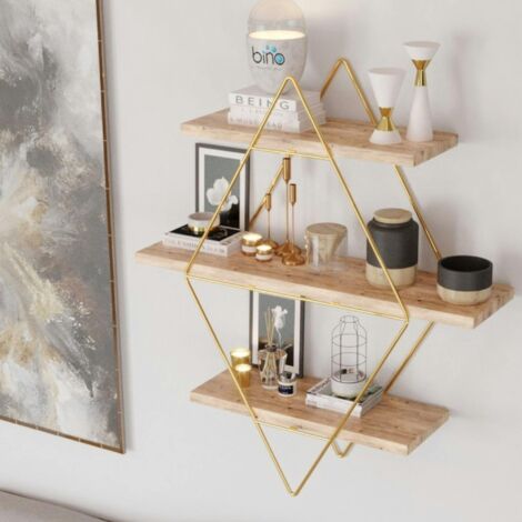 Etagère murale décorative - 3 niveaux, forme losange AVIALA