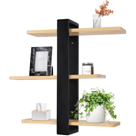 Étagère Murale Décorative 6 Niveaux Couleurs Mixte - 50x14x58cm avec Porte-OBJETS Antidérapants, Design Moderne pour Cuisine/Salon/Salle de Bain