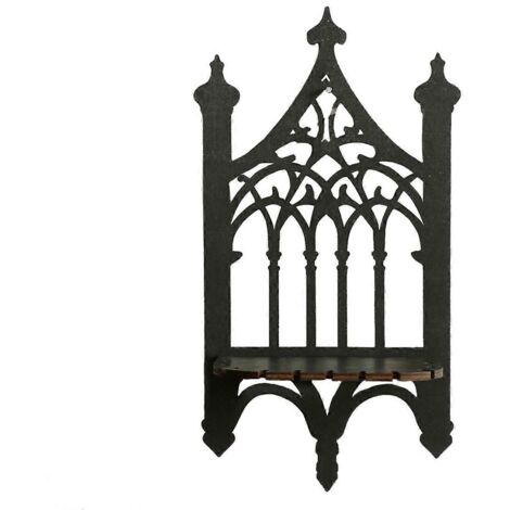 Étagère murale décorative de style gothique en bois pour chambre à coucher