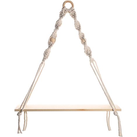 Étagère murale décorative en macramé – Style bohème pour salon ou chambre