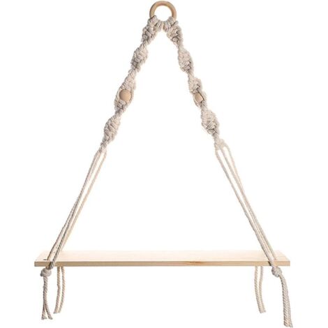 Étagère murale décorative en macramé – Style bohème pour salon ou chambre