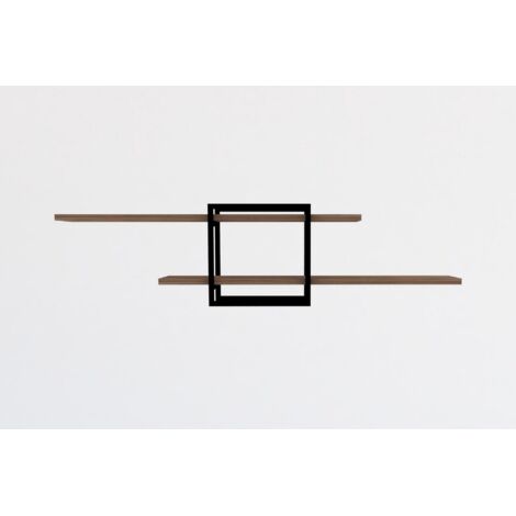 Etagère murale design 2 niveaux 120x18x30 cm naturel et noir