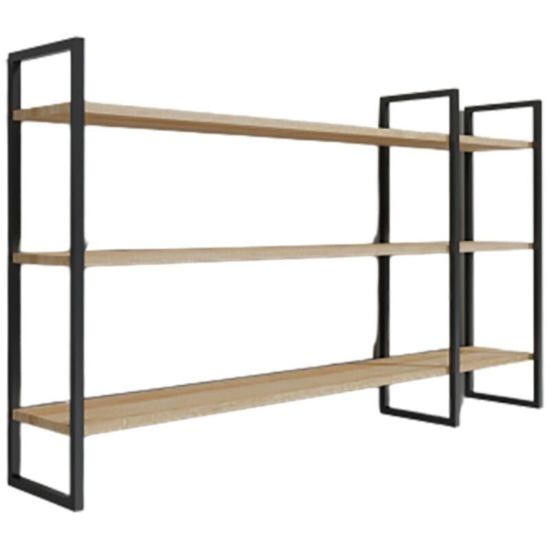 Concept-usine - vitro - Étagère murale design en métal - 3 rangements - bois et noir