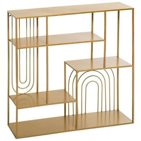 Etagère murale design en métal - Doré - L 58 x P 13 x H 58 cm - Livraison gratuite - Doré