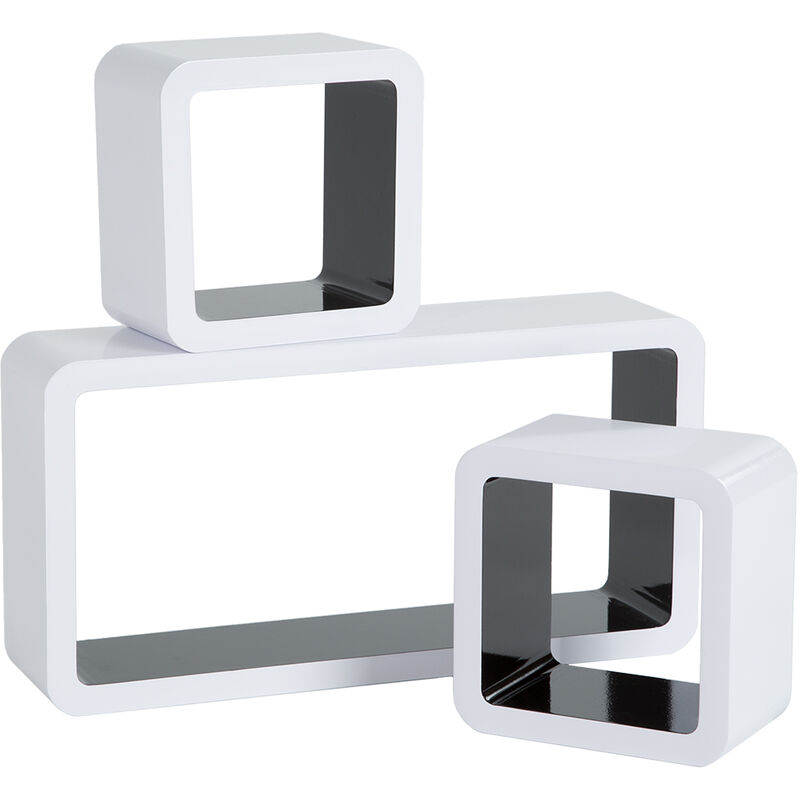 Tectake - Lot de 3 étagères murales modulables lotta -