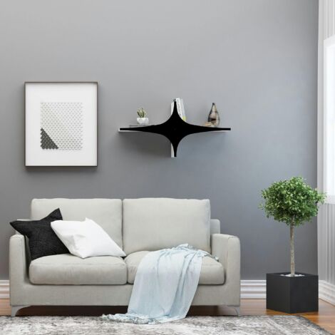 Étagère murale design noir & blanc - étoile stylisée MARFA