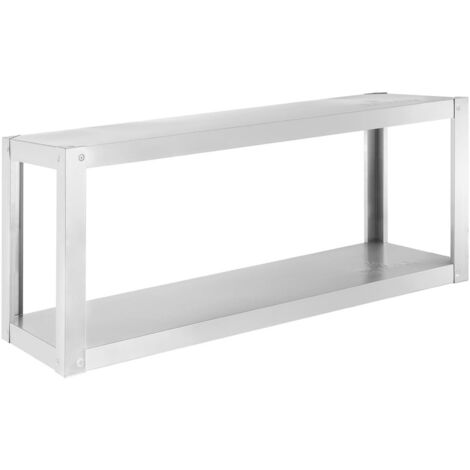 ROYAL CATERING Etagere Murale Double 120 X 38 Cm Inox Restauration 2 Tablettes Plateaux 60 Kg