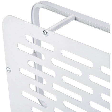 Étagère murale double en aluminium avec 2 crochets de suspension, idéale pour la salle de bain, gain de place et résistante à la rouille.