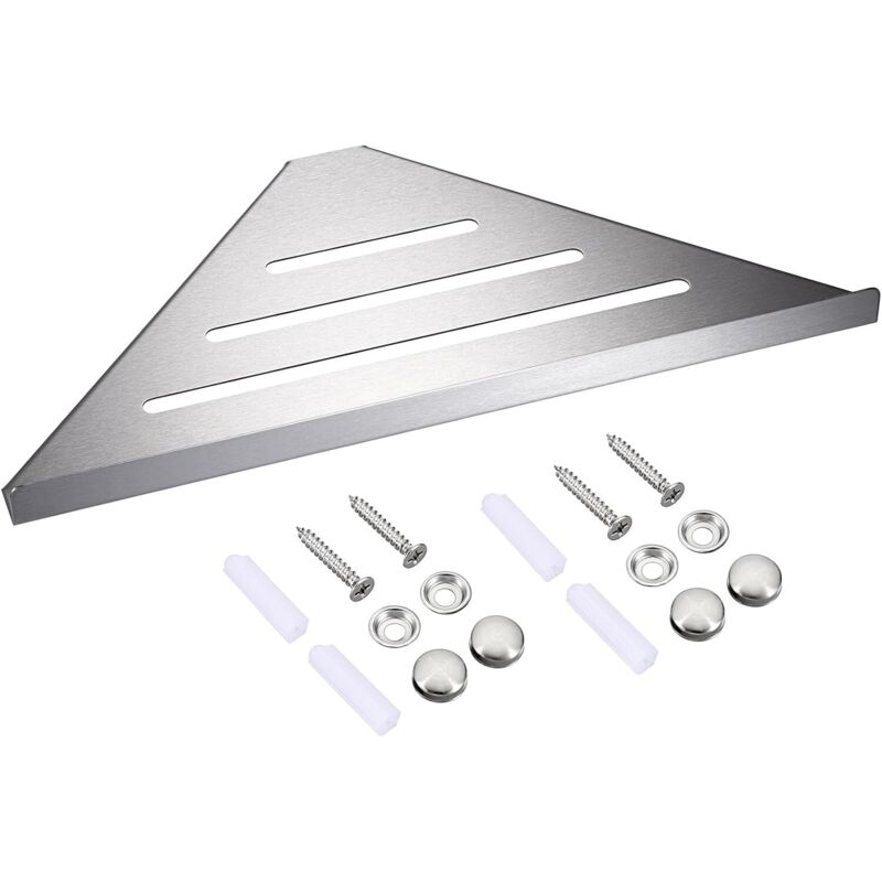 Étagère Murale Douche en Acier Inoxydable, Panier Triangulaire pour Salle de Bain et Cuisine (30cm, Argent)