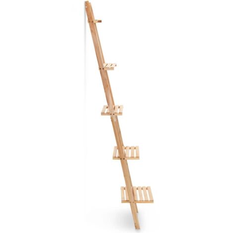 Étagère murale échelle bois de cèdre 41,5 x 30 x 176 cm