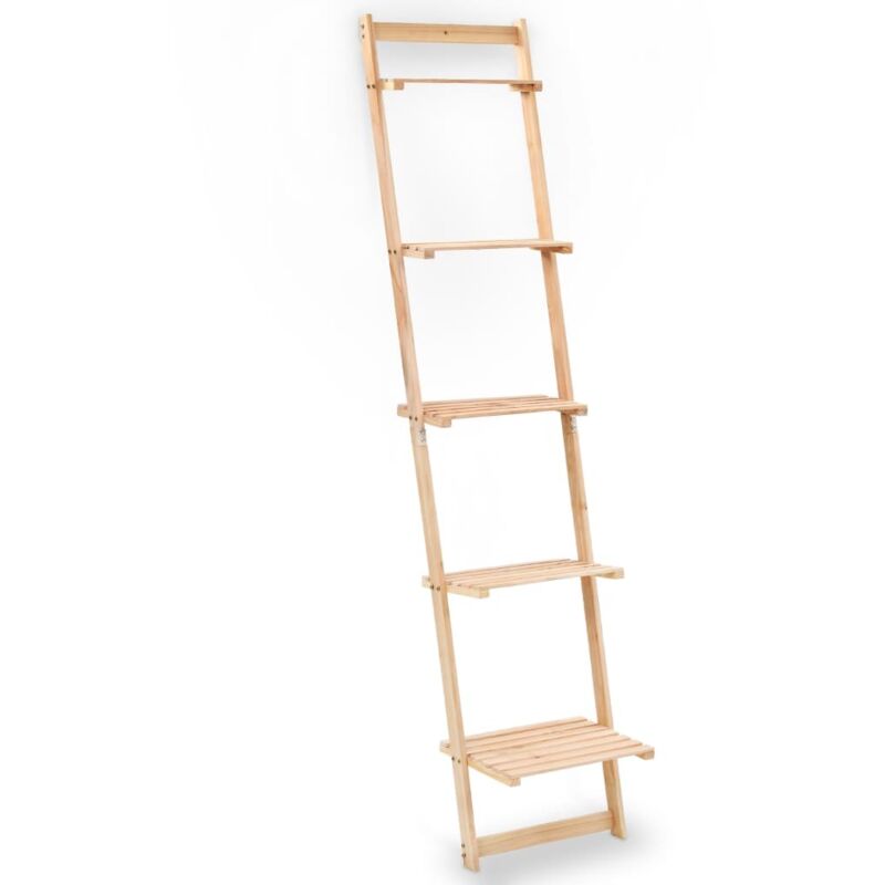 Étagère murale échelle bois de cèdre 41,5 x 30 x 176 cm, Beige, 246438