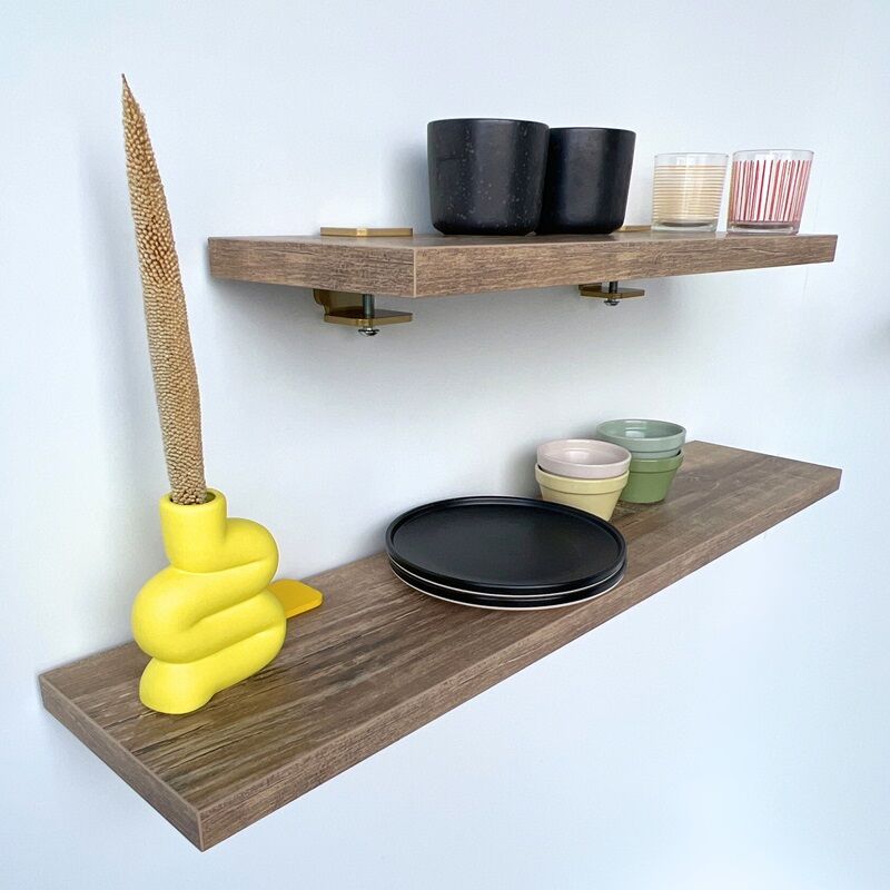 Sans Marque - tagère murale en Acier Uranus - couleur : doré