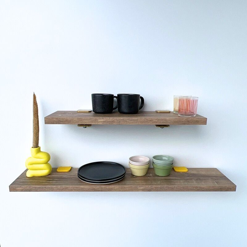 Sans Marque - tagère murale en Acier Vénus - couleur : champagne