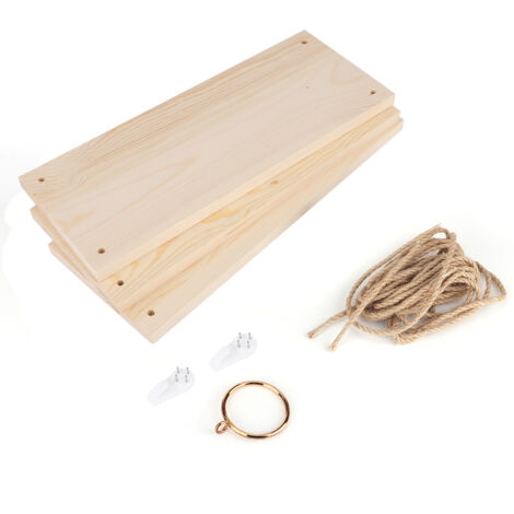 Étagère Murale en Bois à Corde, 3 Niveaux pour Plantes - Rangement Fleurs et Pots de Fleurs pour Jardin et Maison
