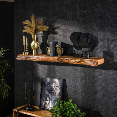 Étagère murale en bois d'acacia épais 150 cm MELBOURNE