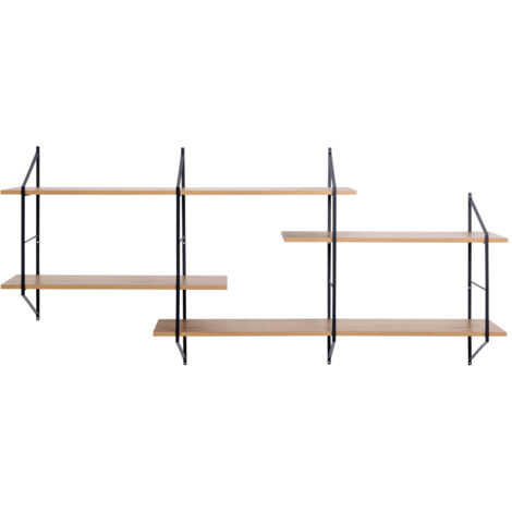 Etagère murale en bois et métal L191cm - Bois clair - TOCRO