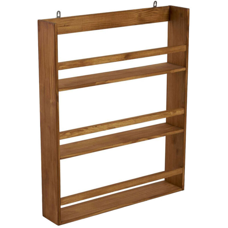 Étagère murale en bois L73cm - Bois foncé - Aki Étagère murale en bois L73cm - Bois foncé - Aki