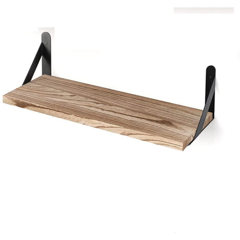 Étagère murale en bois massif, style nordique, étagère murale à un seul panneau, étagère de rangement décorative pour chambre/salon, 40×15cm (support inclus).