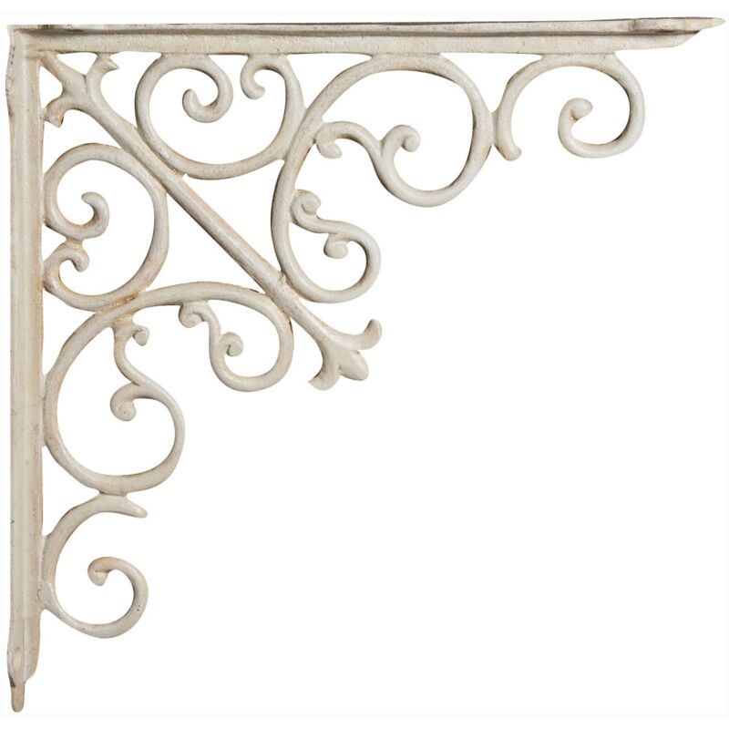 Biscottini - Etagère murale en fonte L39xP5xH39 cm, finition blanche antique