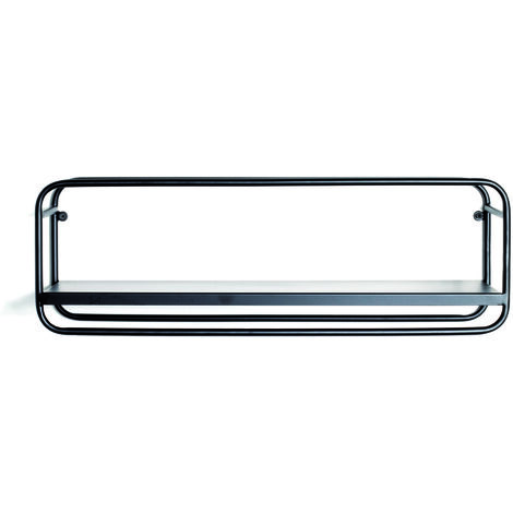 Etagère murale en métal coloris noir - Longueur 60 x Hauteur 20 x Profondeur 15 cm -PEGANE-