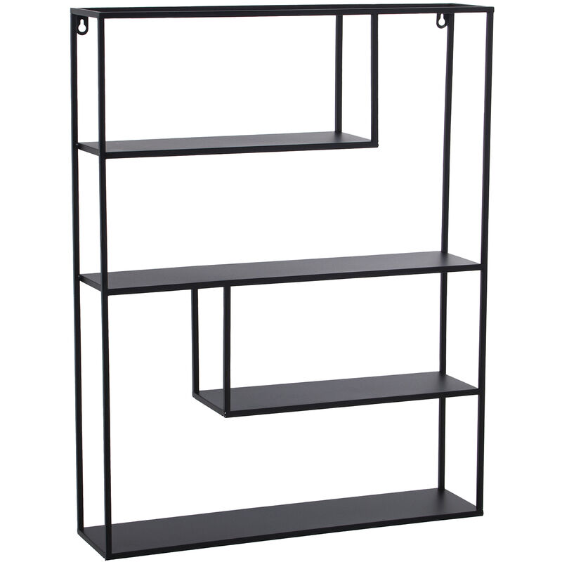 Etagère murale en métal noir avec étagères en métal fer 55x12x70 cm, à suspendre