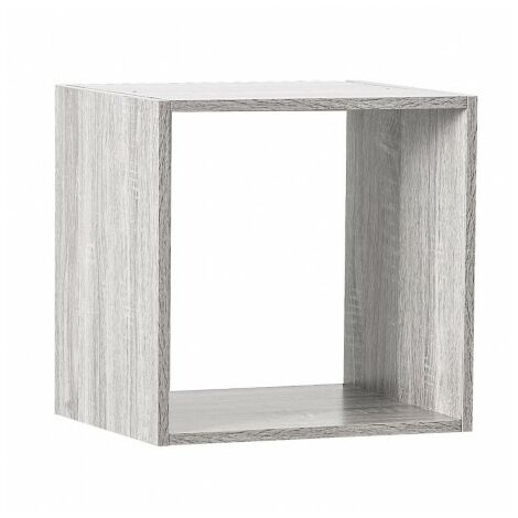 Etagère murale en panneaux de particules coloris gris - Longueur 34,4 x Profondeur 32 x Hauteur 34,4 cm