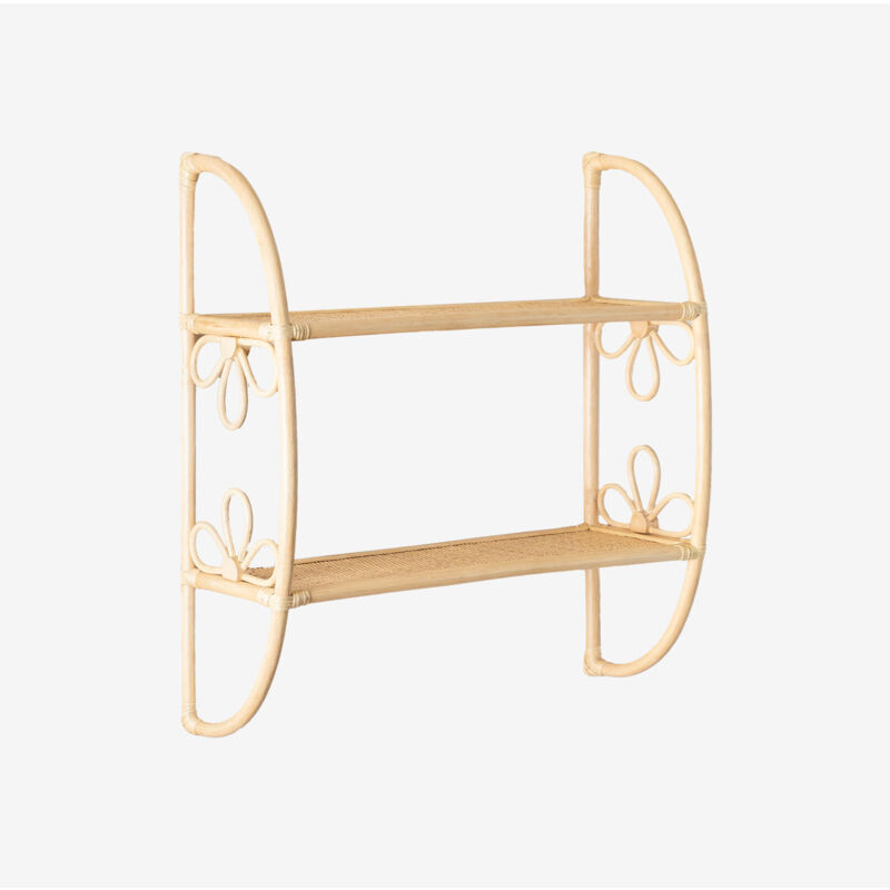 Sklum - tagère murale en rotin pour enfants Dahlia naturel
