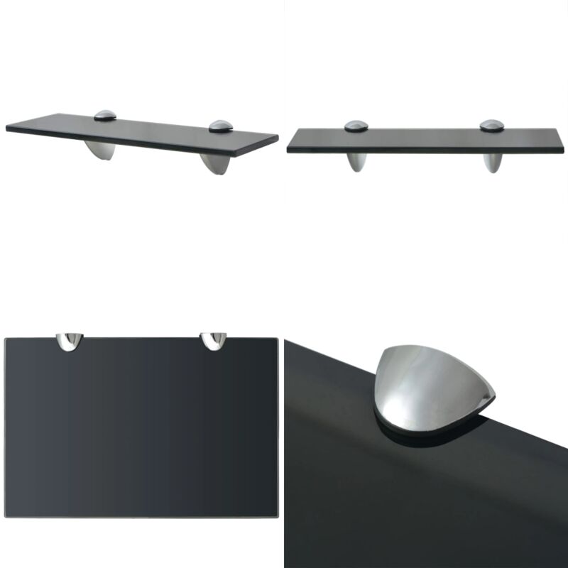 Tagère murale en verre 30 x 20 cm 8 mm - Etagere Murale - Étagère Design - Étagère Verre - Étagère Noir - Décoration Murale - Home & Living