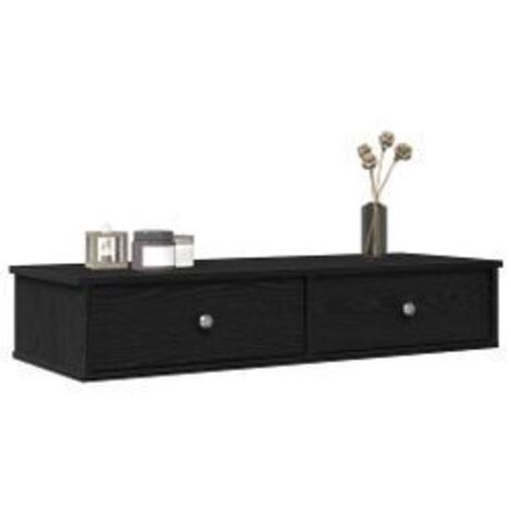 Étagère murale et tiroirs noir 100x37,5x19 bois d'ingénierie
