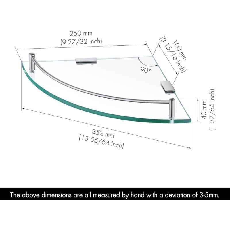 Tagère,d'angle,en,Verre,Salle,de,Bain,Douche - Lablanc