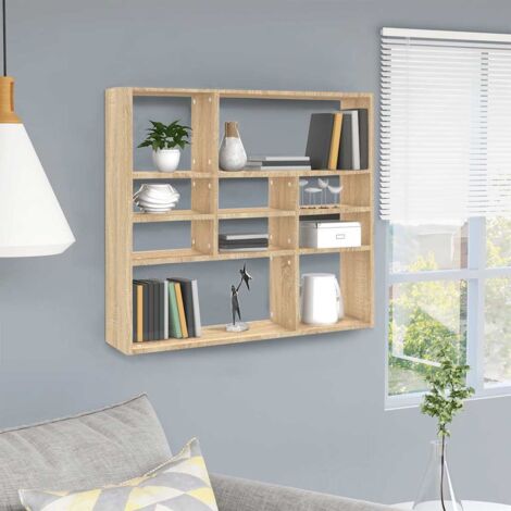 Étagère murale Étagère de Rangement - Meuble de rangement Chêne sonoma 90x16x78 cm Aggloméré BV502104 - BonneVie