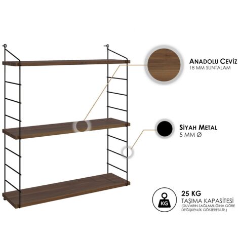 étagère murale, étagère de rangement Shelf Noyer