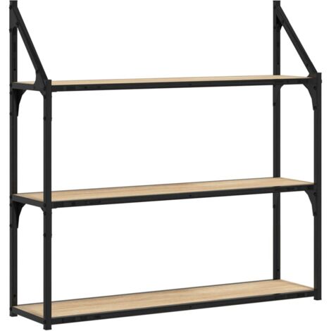 Étagère murale  Étagère flottante 3 niveaux chêne sonoma 80x21x78,5 cm