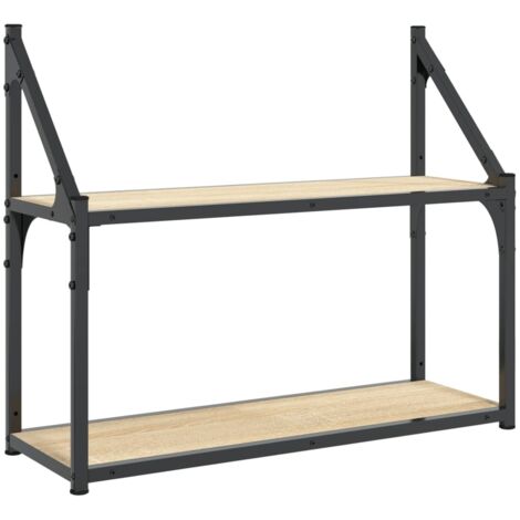 Étagère murale  Étagère flottante à 2 niveaux Chêne Sonoma 60 x 21 x 51 cm Bois d'ingénierie